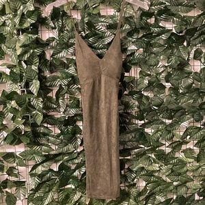 Suede green dress